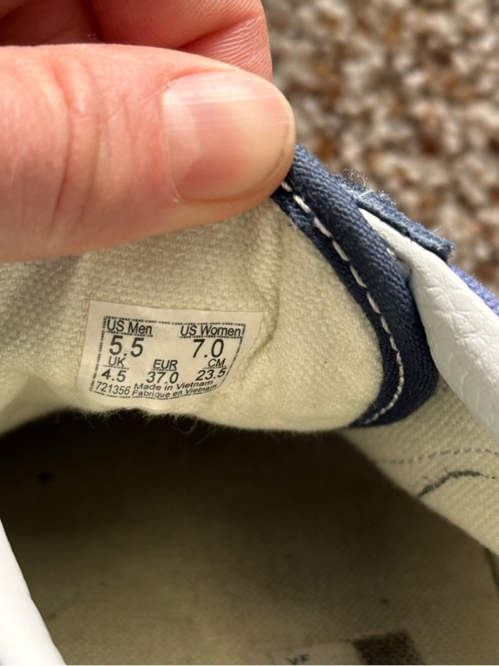 Blue Velcro vans size 7 - Picture 6 of 7